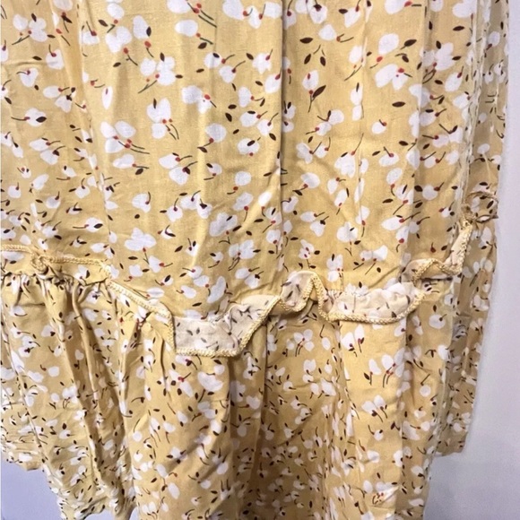 NWT! Sucrefas Yellow Floral Flower Dress Summer Dress Size Small S. Loose Fit - Picture 2 of 12